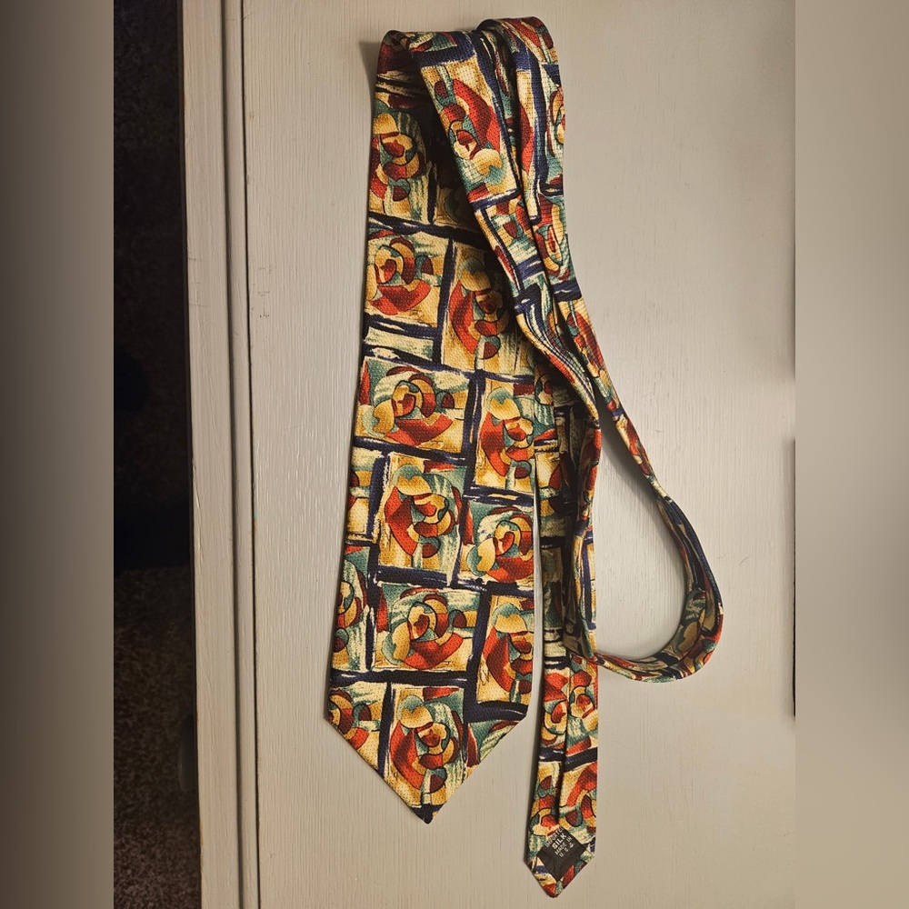Abstract Patterned Silk Tie